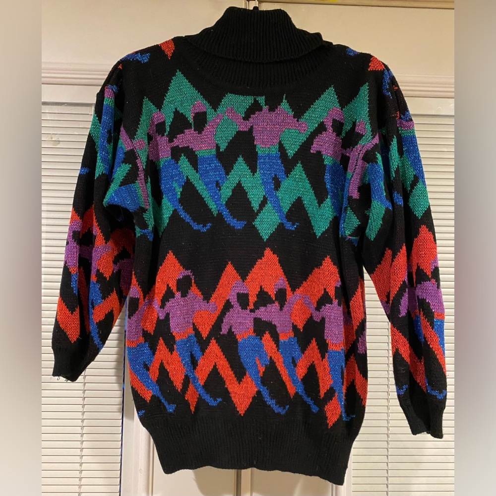 Vintage Petites by Pronto metallic turtleneck sweater. SZ m